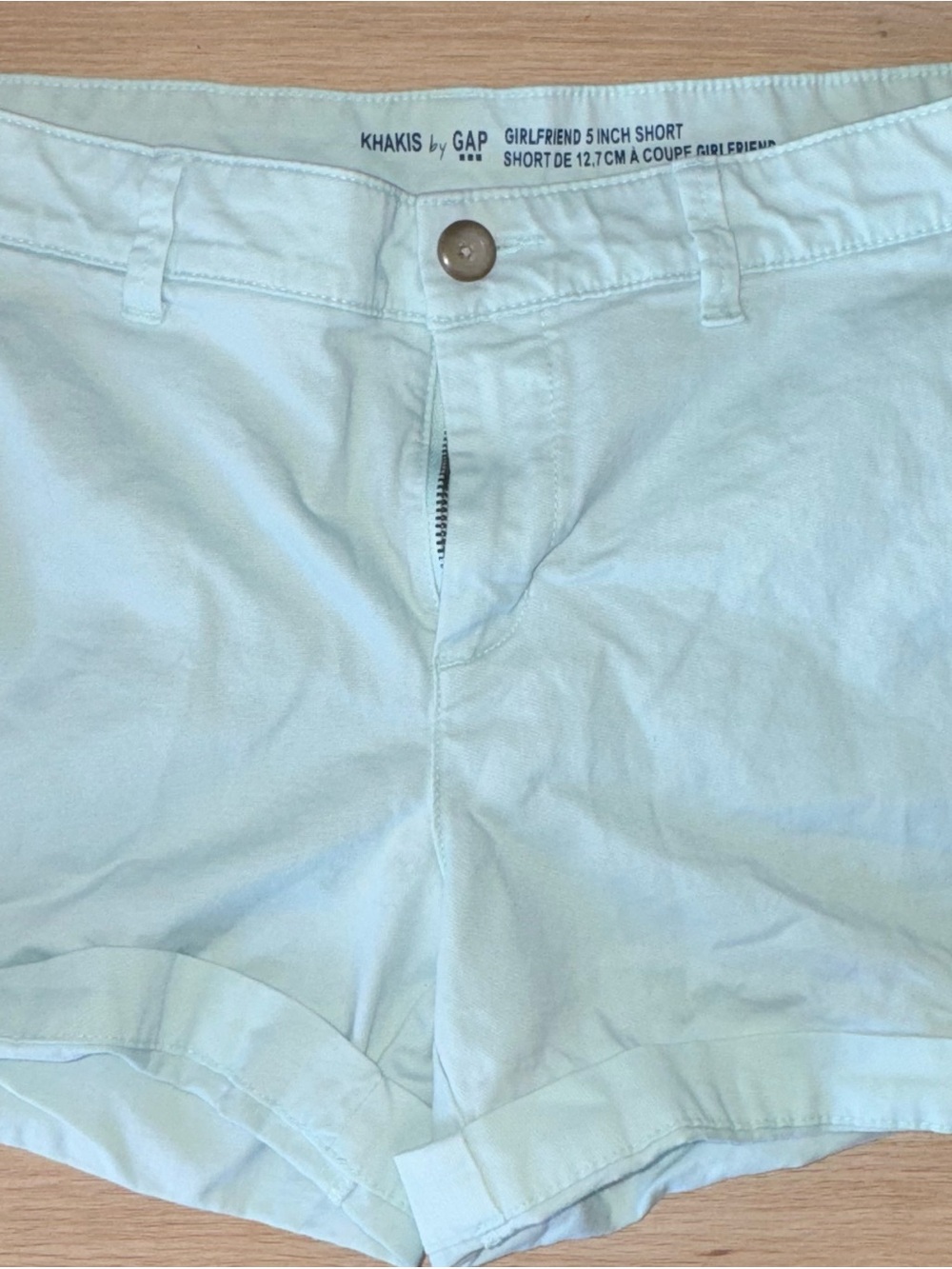 GAP Light Mint Girlfriend Flat Front Shorts
